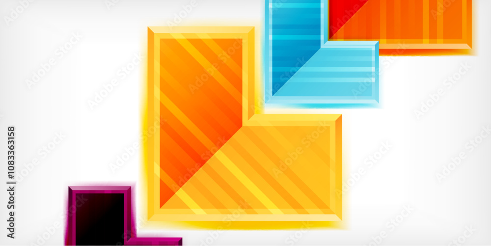 Poster Arrow symbols created with 3d effects and line texture geometric abstract background