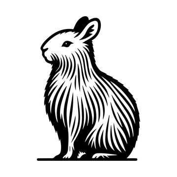 Simple Vector Icon of a Southern Mountain Viscacha &ndash; Logo Design Illustration
