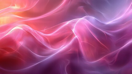 Obraz premium Colorful abstract waves undulating gracefully in shades of pink and purple, creating a dreamy atmosphere for creative inspiration