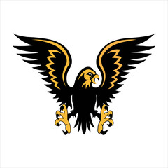 Obraz premium Silhouette of Bald Eagle flying