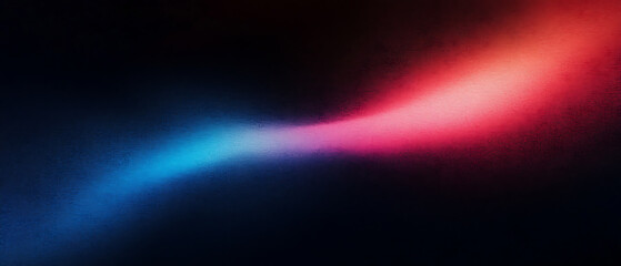 Fototapeta premium Dark blue red black abstract grainy background, glowing vibrant color gradient wave shape, noise texture poster header banner wallpaper cover design