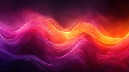 Obraz premium Colorful abstract waves of light creating a magical effect in a dark background during a serene evening
