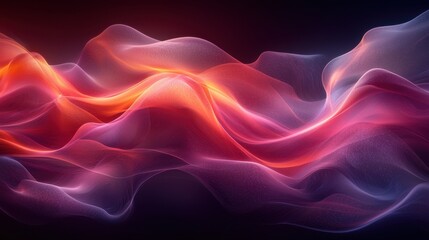 Fototapeta premium Colorful flowing abstract waves create a mesmerizing visual effect during a quiet evening in a digital art setting