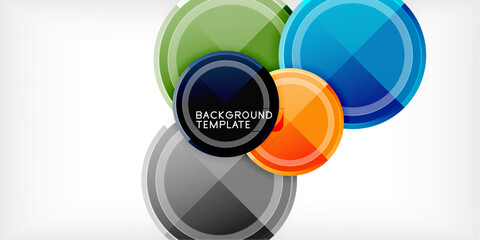 Obraz premium Minimal geometric abstract background. Circle triangle design