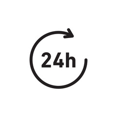 24 Hour Time thin line vector icon