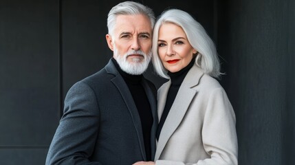 Pension insurance for retirees and social security tax financial concept Retired senior couple standing together find security under the protective coverage of their trusted insurance provider
