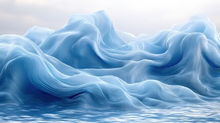 Obraz premium Beautiful blue ocean waves create a serene landscape under a calm sky at dawn over the open sea