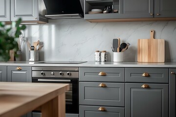 Elegant Interior with Gray Drawers