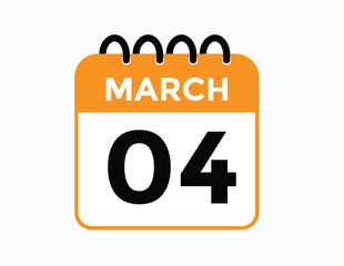 March 4 calendar icon Date Month calendar icon vector illustration
