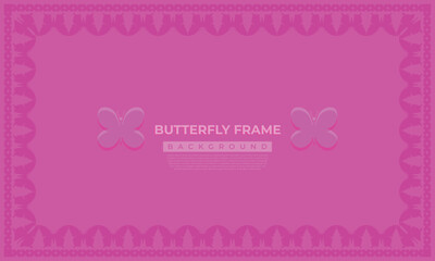 Beautiful butterfly frame background vector illustration suitable for wedding invitation design. Vector illustration