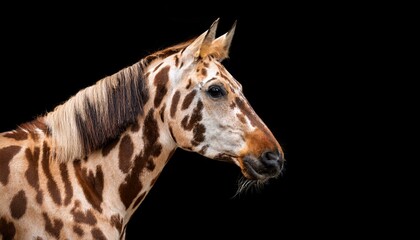 Fototapeta premium Portrait of Bengal horse on black background