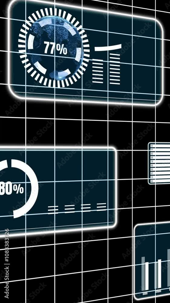 Poster visionary business dashboard for financial data analysis . 3d rendering computer graphic .