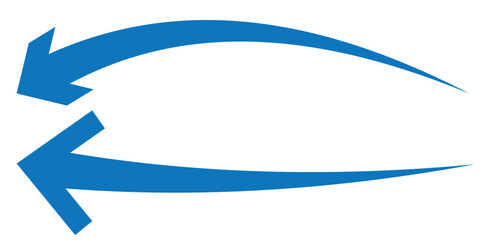 Obraz premium long blue curve arrow icon vector . blue curve arrow icon set. long arrow icon set. curve arrow vector illustration.