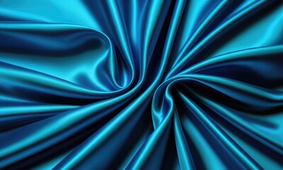Obraz premium Vibrant blue satin fabric with elegant swirl design