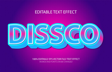 Fototapeta premium Dissco editable text effect, 3D editable text template