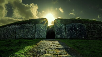 Ancient Newgrange Passage Tomb in Ireland