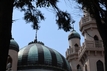 The dome and building of the Kobe Muslim Mosque, which is the first mosque in Japan