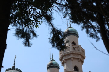 The dome and building of the Kobe Muslim Mosque, which is the first mosque in Japan