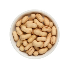 Obraz premium High-angle, full shot of a plate of roasted cashews.