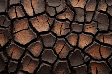 Naklejka premium Close-up of rough tree bark texture, capturing the fine details and grooves