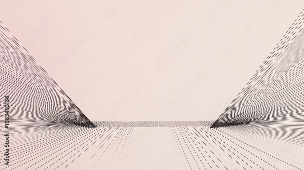 Poster Abstract Geometric Pattern with Converging Lines