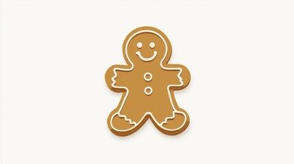 Minimalistic gingerbread man design with smooth edges and white accents