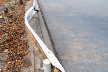 Obraz premium The road barrier has an accident.