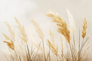 Hand painted golden modern illustration    