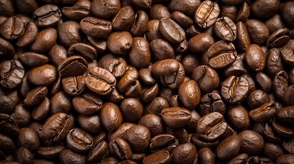 Fototapeta premium Roasted coffee beans background texture.