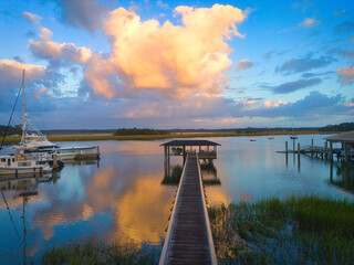 Beautiful Pier at the Isle of hope in Savannah Georgia