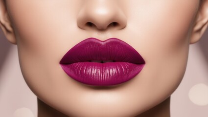 Naklejka premium Close-Up of Glossy Lips