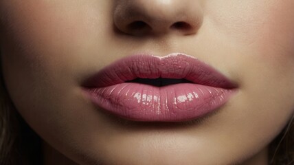 Naklejka premium Close-Up of Glossy Lips