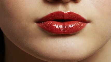 Fototapeta premium Close-Up of Glossy Lips