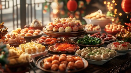 Fototapeta premium A variety of clean and luxurious Korean food served at a high-end restaurant