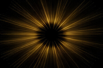 Obraz premium White and golden beams of bright light shining on black background