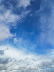 Obraz premium Unique and Dramatic Clouds and Sky over City of England Great Britain. High Angle Footage Was Captured with drone's Camera from High Altitude