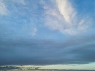 Obraz premium Unique and Dramatic Clouds and Sky over City of England Great Britain. High Angle Footage Was Captured with drone's Camera from High Altitude