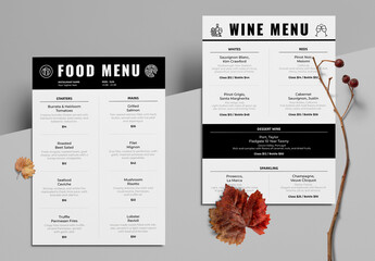 Wine Menu Template Layout