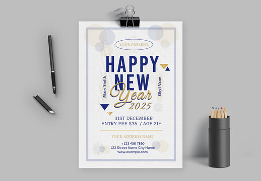 Happy New Year Flyer 2025 Layout