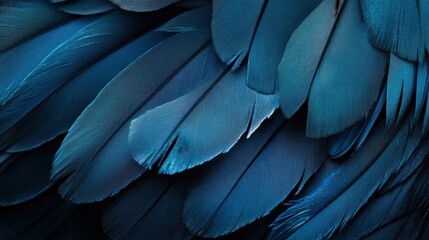 Single blue feather in close-up, displayed against a black background, emphasizing delicate texture and natural beauty