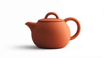 Modern minimalist pot design with a smooth finish and sleek handle, ideal for graphic projects on a white background.
