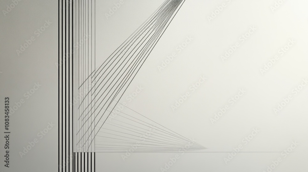 Poster Abstract Geometric Pattern of Intersecting Lines on a White Background