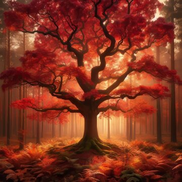 Red Oak A large tree with a broad spreading crown and deep furro