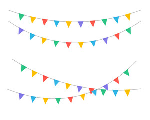 Obraz premium Colorful Bunting Flags for Festive Decoration