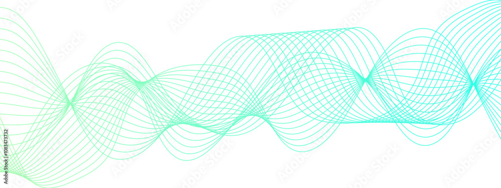 Aufkleber Abstract colourful wave line transparent background modern stream wave background and curve lines. Curved wavy lines tech futuristic motion background. Frequency sound wave and lines