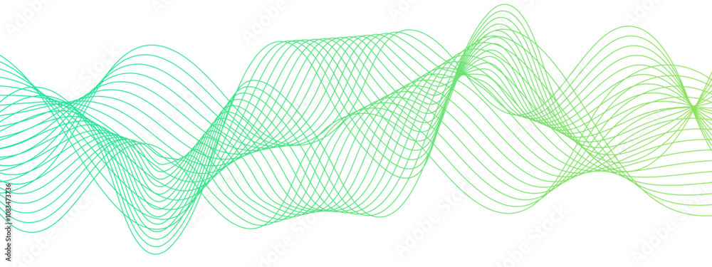 Aufkleber Abstract colourful wave line transparent background modern stream wave background and curve lines. Curved wavy lines tech futuristic motion background. Frequency sound wave and lines