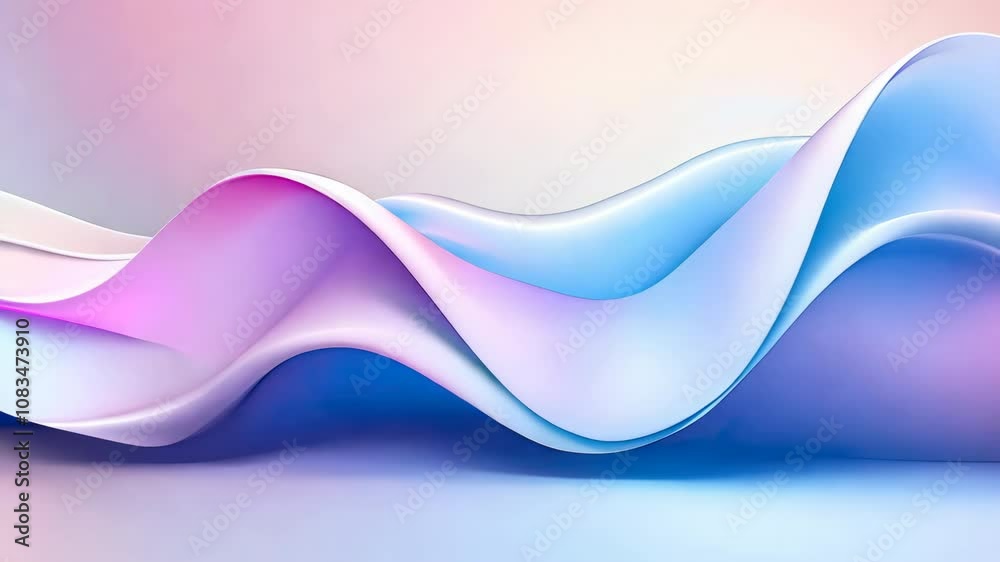 Wall mural serene abstract design smooth waves in pastel colors with modern curves and gradients for calming at