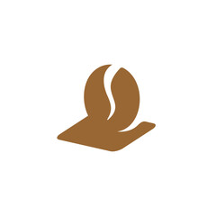 coffee bean logo icon for cafe or coffee shop