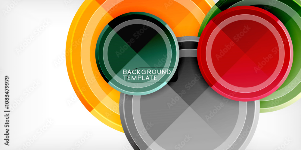 Poster Minimal geometric abstract background. Circle triangle design