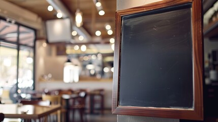 Restaurant Empty Menu Board and Chalkboard Menu Sign - A Blank Canvas for Culinary Offerings. The Chalkboard's Surface Awaits the Handwriting of Delicious Dishes, Prices, and Specials. The Empty Menu 